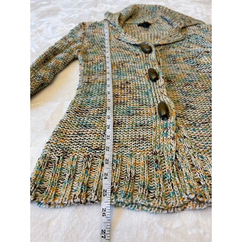 BCBG Maxazria Cardigan Women's M Long Sleeve Knit Button Multicolor Sweater Boho - Picture 4 of 10